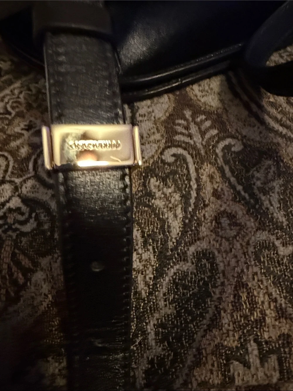 Salvatore Ferragamo Black Leather Shoulder Bag with Gold Hardware